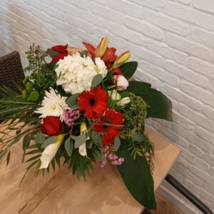Bouquet rond rouge et blanc